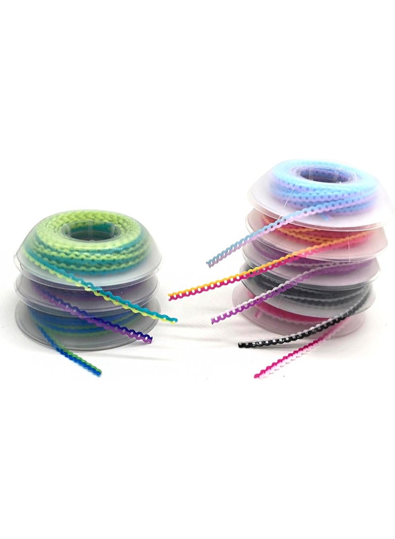 هالونهي سلسلة مرنة لتقويم الأسنان بطول 4.5 متر، سلسلة مطاطية فائقة القوة لتقويم الأسنان بلونين، شريط مطاطي مرن لتقويم الأسنان، مستمر (نوع قصير، أزرق + أخضر) - Image 5