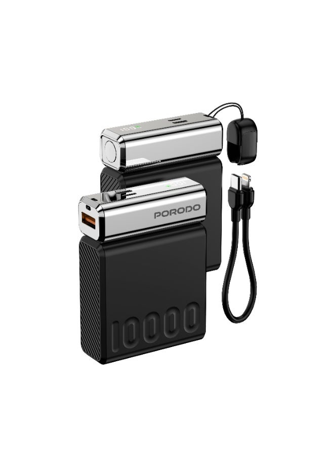 OALE iPower P40000 Black 40000mAh Power Bank, 22.5W Super Fast Charge, Built-in Type-C & Lightning Cables, LED Light, Power Level Indicator - Image 2