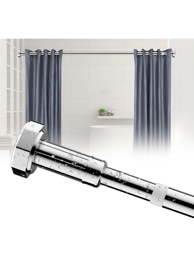 JOGAMS Shower Curtain Rod Adjustable Telescopic Curtain Rod Extendable Non Slip Spring Tension Shower Pole Wardrobe Hanger Rod for Bathroom Window Kitchen Cupboard No Drilling Easy to Install  - Image 1