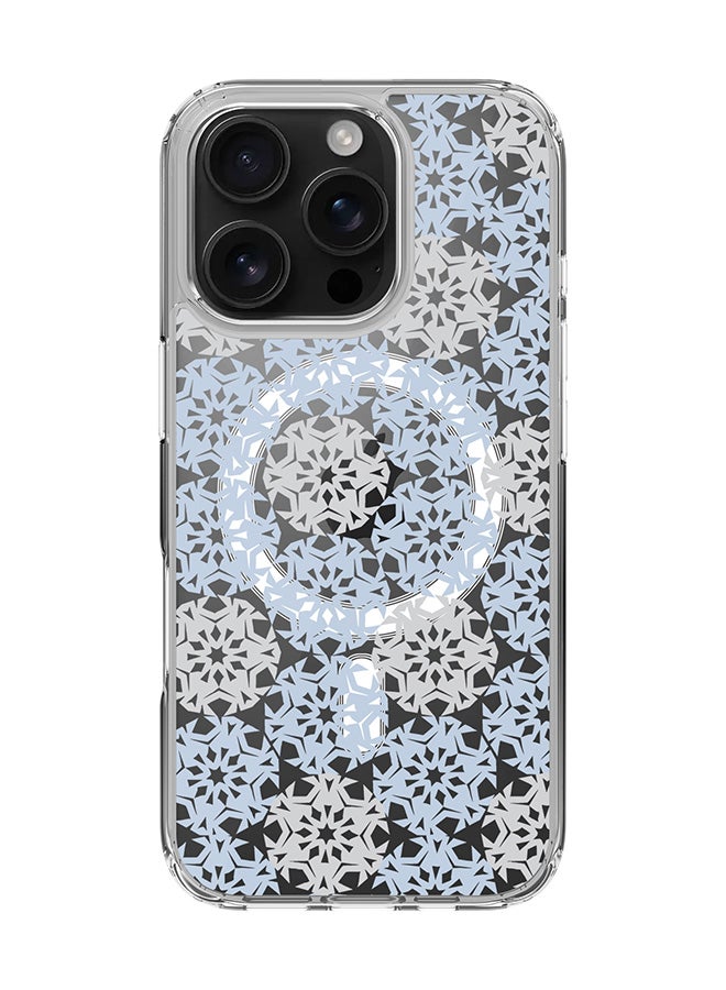 Stylizedd For iPhone 16 Pro Case [Compatible with MagSafe] Slim Magnetic cover Clear Phone Case - Frozen Snowflakes - Image 1