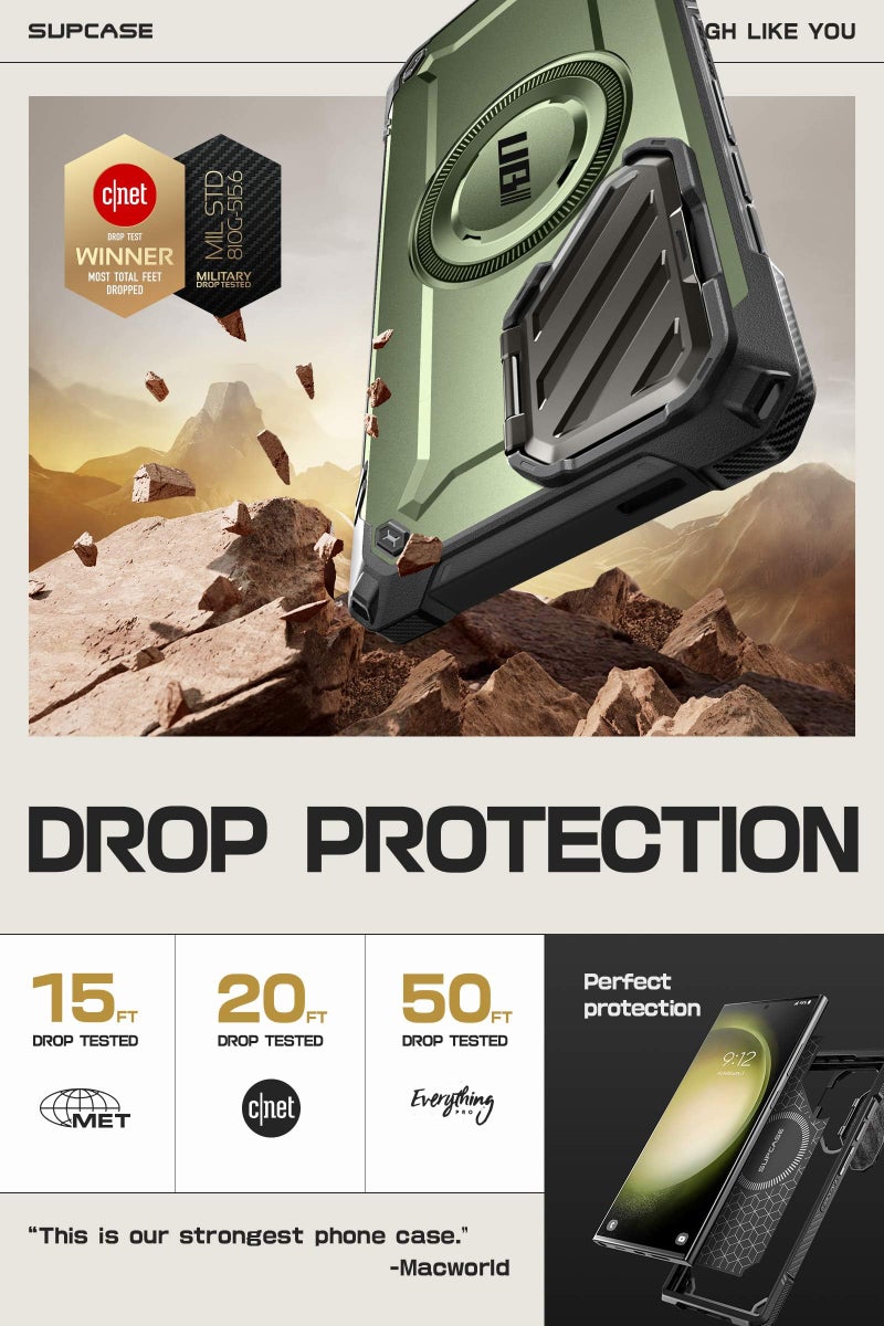 SUPCASE for Samsung Galaxy S24 Ultra Case with Stand [Built-in Camera Cover Kickstand] [S Pen Friendly] [Compatible with MagSafe] Heavy Duty Rugged Magnetic Phone Case for Galaxy S24 Ultra, Guldan - Image 2