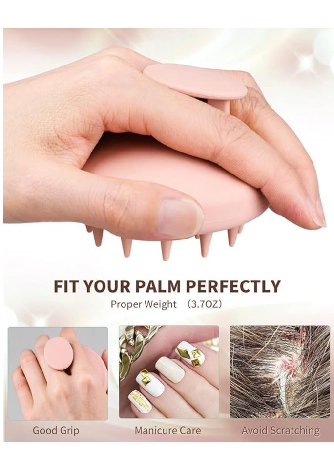 إسكدنيا مسلك فروة الرأس من السيليكون فرشاة شامبو للدش، مسلك فروة الرأس مع شعيرة ناعمة لنمو الشعر ومعالجة قشرة الرأس، مسلك شعر جاف رطب لجميع أنواع الشعر لدى النساء (وردي) - Image 4