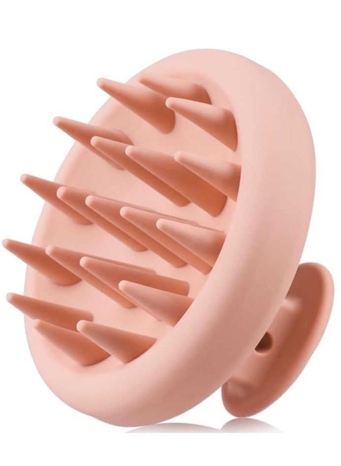 إسكدنيا مسلك فروة الرأس من السيليكون فرشاة شامبو للدش، مسلك فروة الرأس مع شعيرة ناعمة لنمو الشعر ومعالجة قشرة الرأس، مسلك شعر جاف رطب لجميع أنواع الشعر لدى النساء (وردي) - Image 1