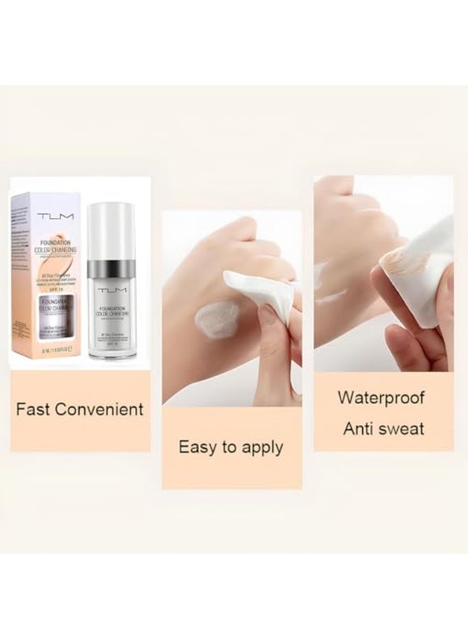 تي إل إم تأسيسية لون متغيرة من TLM مع SPF 15 - 30 مل | تغطية مثالية طوال اليوم، تتكيف مع لون البشرة لإنهاء طبيعي - Image 5