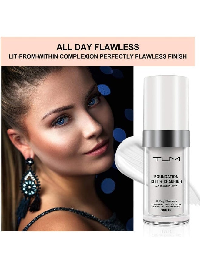 تي إل إم تأسيسية لون متغيرة من TLM مع SPF 15 - 30 مل | تغطية مثالية طوال اليوم، تتكيف مع لون البشرة لإنهاء طبيعي - Image 2