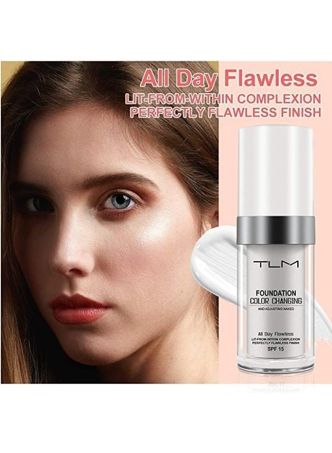 تي إل إم تأسيسية لون متغيرة من TLM مع SPF 15 - 30 مل | تغطية مثالية طوال اليوم، تتكيف مع لون البشرة لإنهاء طبيعي - Image 3