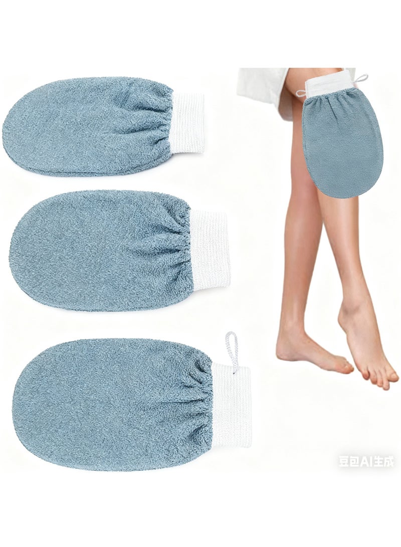 3 Pack Exfoliating Body Gloves Hammam Mitt Bath for Body Scrub Exfoliator - Image 1