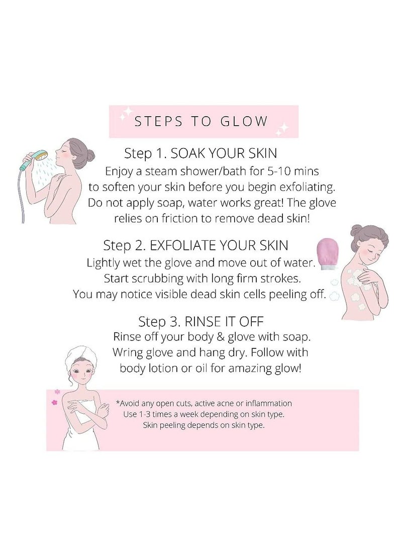 3 Pack Exfoliating Body Gloves Hammam Mitt Bath for Body Scrub Exfoliator - Image 5