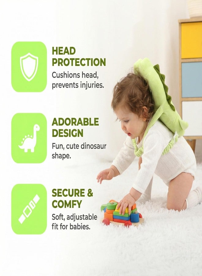 SOZOON Baby Head Protector Backpack - Soft & Lightweight Head Protection Pillow for Bebe Walking and Crawling(Dinosaur) - Image 2