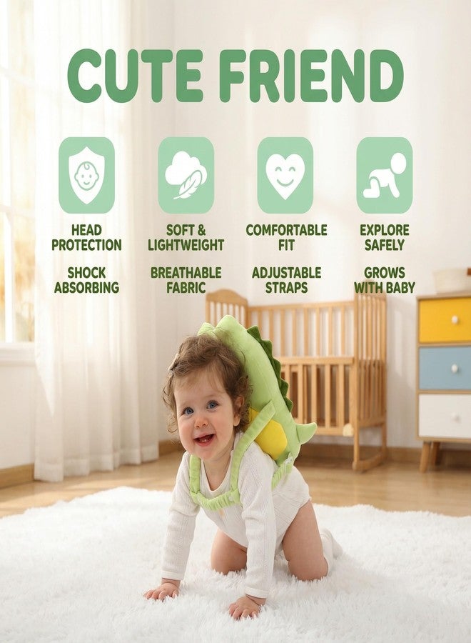 SOZOON Baby Head Protector Backpack - Soft & Lightweight Head Protection Pillow for Bebe Walking and Crawling(Dinosaur) - Image 5