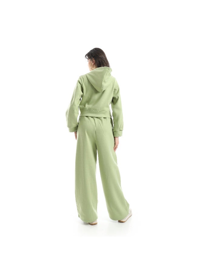 سيزار ترنج حريمي قطعتين مزود بسوستة من الأمام وبنطلون واسع - Image 4