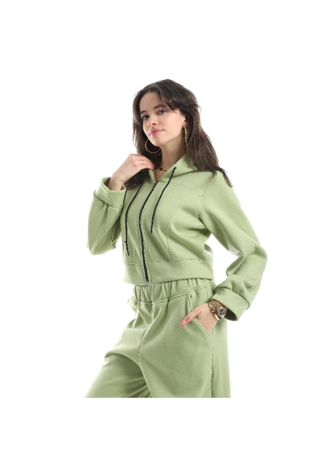 سيزار ترنج حريمي قطعتين مزود بسوستة من الأمام وبنطلون واسع - Image 5