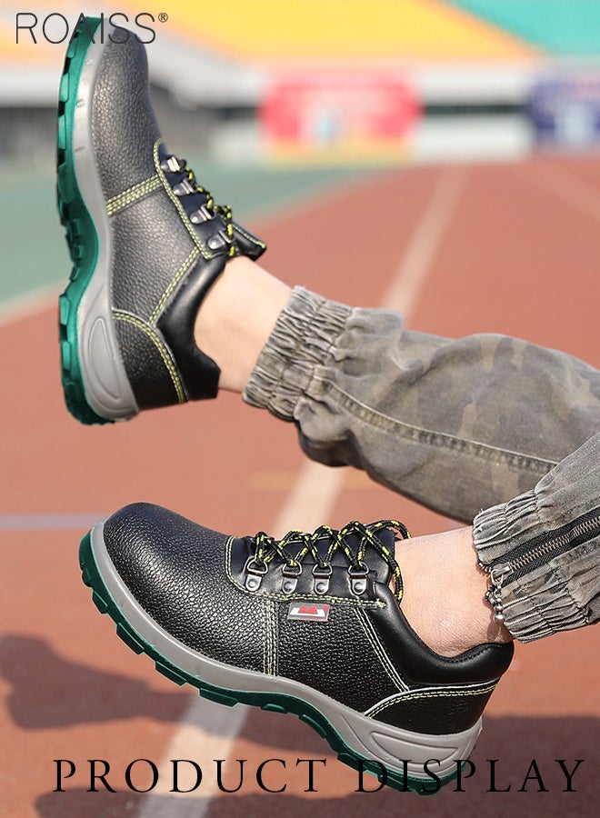 roaiss Men Steel Toe Safety Shoes, Puncture Proof Work Shoes, Stylish Sneakers Breathable Running Shoes with Soft Sole, Comfy Low Top Sports Shoes, Suitable for Construction, Industrial Sites, Manufacturing and Outdoor Activities Black - Image 3