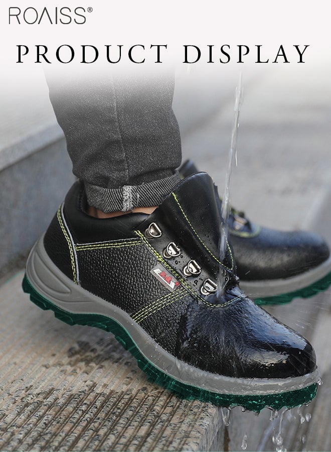 roaiss Men Steel Toe Safety Shoes, Puncture Proof Work Shoes, Stylish Sneakers Breathable Running Shoes with Soft Sole, Comfy Low Top Sports Shoes, Suitable for Construction, Industrial Sites, Manufacturing and Outdoor Activities Black - Image 4