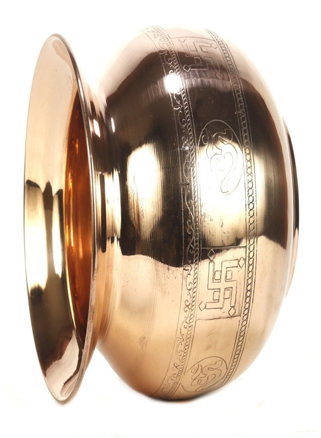 ASHIRWAD Pure Copper Embossed Lota Kalash for Pooja Prayer with Om Sign Arti Puja Pot Sizes for New Home | AE000182-08 (850 ml with Lid) - Image 5