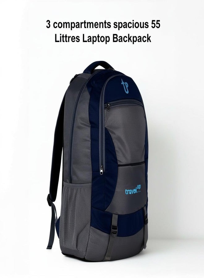 Impulse 5 Compartment Rucksack Bag 60 Litres Travel Bag For Travel Backpack For Hiking Trekking Tourist Bag For Men Venus Blue With 1 Year Warranty - Image 5