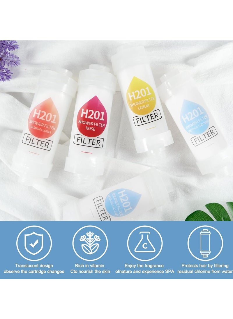 H201 Aromatherapy Shower Head Filter Water Softener Soft and Hair/Skin Fragrance Enhancer Chlorine Remover Bathroom Accessories  - Image 4