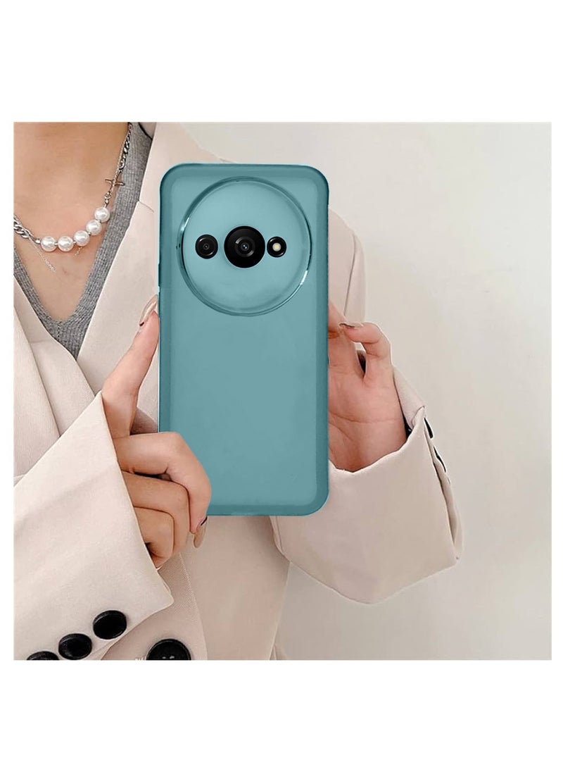دبليو تيك حافظة لهاتف Xiaomi Redmi A3 4G 2024 باللون الأزرق السماوي الناعم والشفاف من مادة TPU المصنوعة من السيليكون فائق النحافة، أنيقة ومطلية بحدود الكاميرا  - Image 4