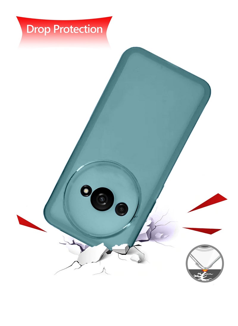 دبليو تيك حافظة لهاتف Xiaomi Redmi A3 4G 2024 باللون الأزرق السماوي الناعم والشفاف من مادة TPU المصنوعة من السيليكون فائق النحافة، أنيقة ومطلية بحدود الكاميرا  - Image 3