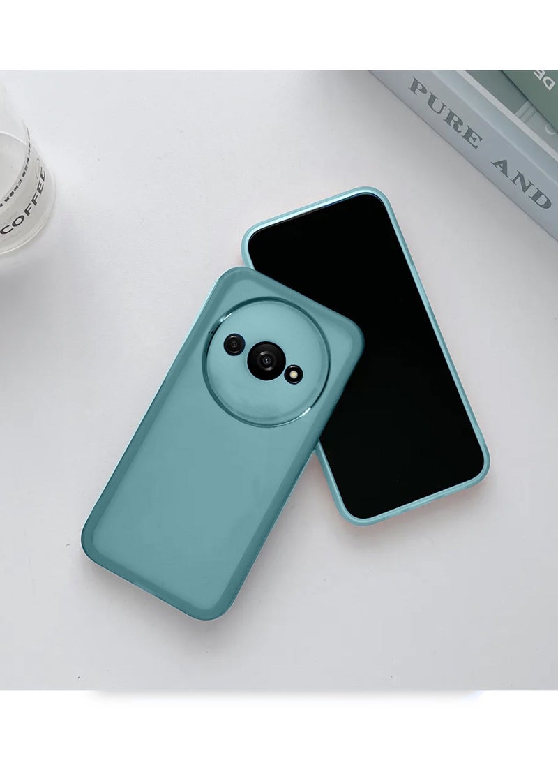 دبليو تيك حافظة لهاتف Xiaomi Redmi A3 4G 2024 باللون الأزرق السماوي الناعم والشفاف من مادة TPU المصنوعة من السيليكون فائق النحافة، أنيقة ومطلية بحدود الكاميرا  - Image 2