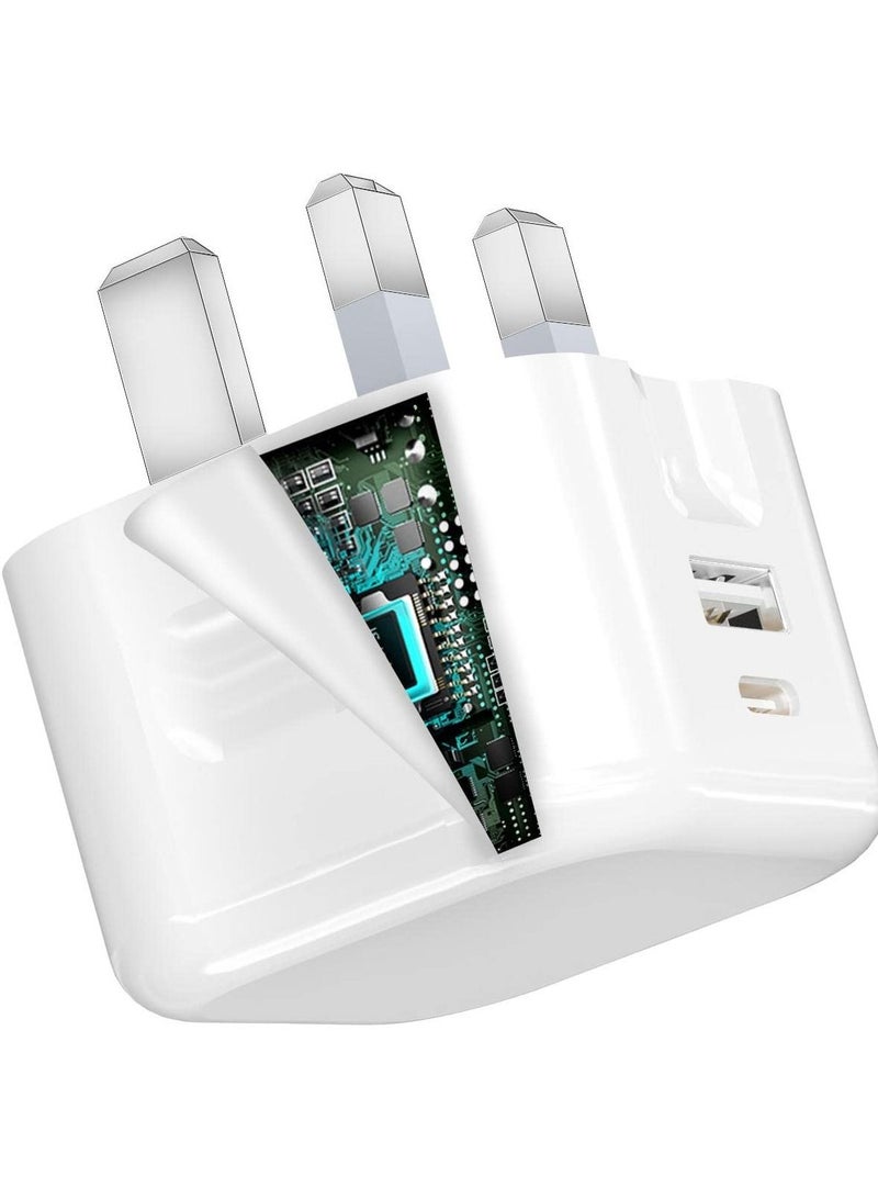 USB C Fast Charger Plug with 20W for iPhone 14/14 Plus/14 Pro/14 Pro Max 13 Pro Max,12 11 SE 2020 XS XR 8 7 6S Plus, iPad, Air Pods Pro, S22, USBC PD 3.0 Mains UK Type C Wall Charging Power Adapter  - Image 3