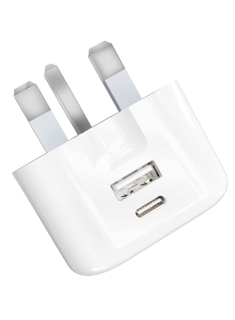 USB C Fast Charger Plug with 20W for iPhone 14/14 Plus/14 Pro/14 Pro Max 13 Pro Max,12 11 SE 2020 XS XR 8 7 6S Plus, iPad, Air Pods Pro, S22, USBC PD 3.0 Mains UK Type C Wall Charging Power Adapter  - Image 4