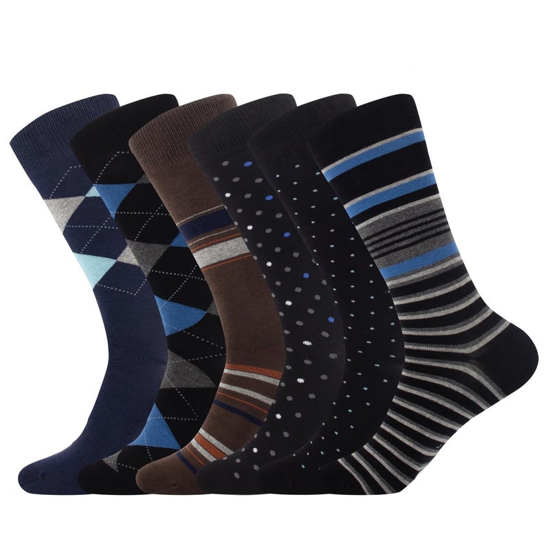 7DayOtter Men Modal Odor Resistant Dress Cotton Business Crew Socks Patterned Dress Socks - Image 1