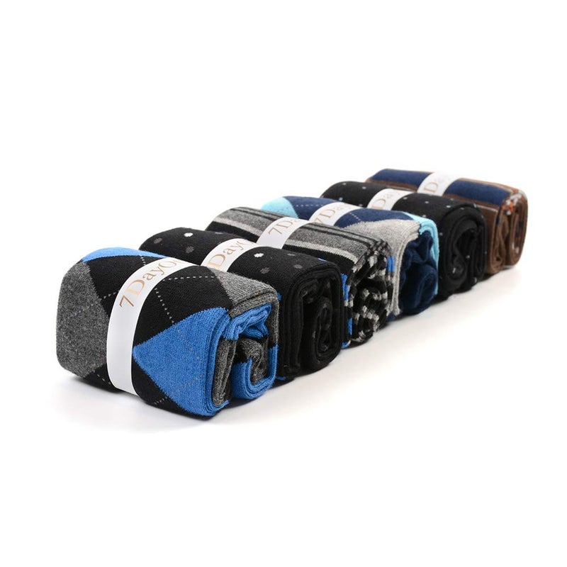 7DayOtter Men Modal Odor Resistant Dress Cotton Business Crew Socks Patterned Dress Socks - Image 4