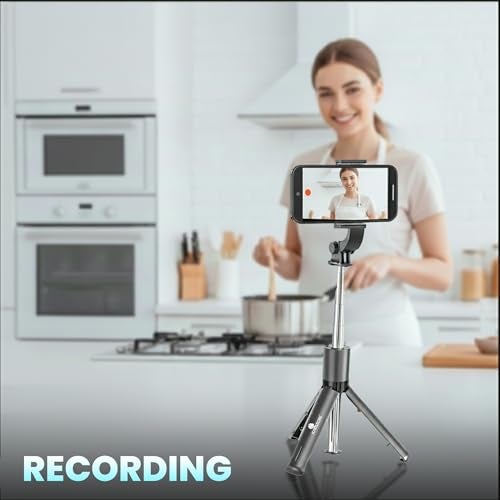 Kratos K24 Selfie Stick Tripod, 67 CM / 26 Inch, 3-in-1 Multifunctional Design with Detachable Wireless Remote, Portable & Lightweight Selfie Stick for Vlogging, Photography for All Mobiles - Image 2