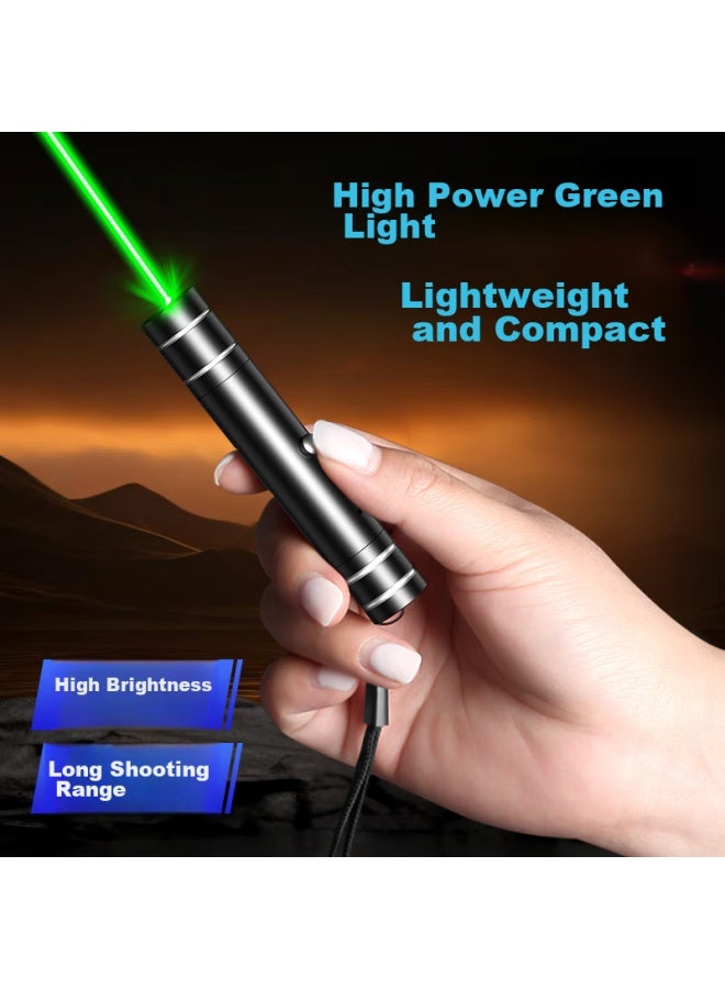 Whist T6 Black Laser Pointer Green Light Laser Flashlight Usb Rechargeable Led Screen Pointer Meeting Sales Office Sand Tray Mini Laser Light Teaching Pointer Household Cat Teaser Toy - Image 1
