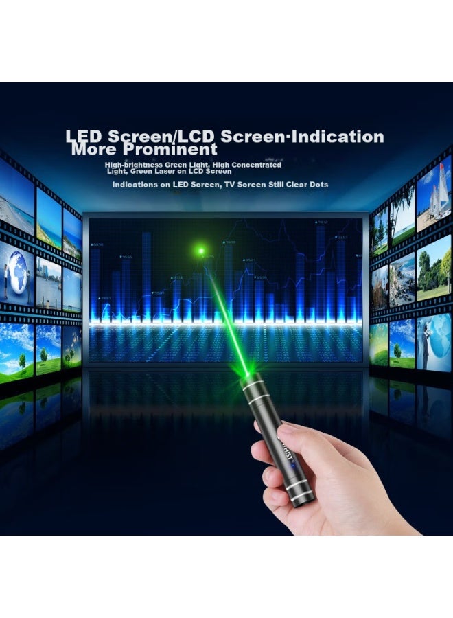 Whist T6 Black Laser Pointer Green Light Laser Flashlight Usb Rechargeable Led Screen Pointer Meeting Sales Office Sand Tray Mini Laser Light Teaching Pointer Household Cat Teaser Toy - Image 3