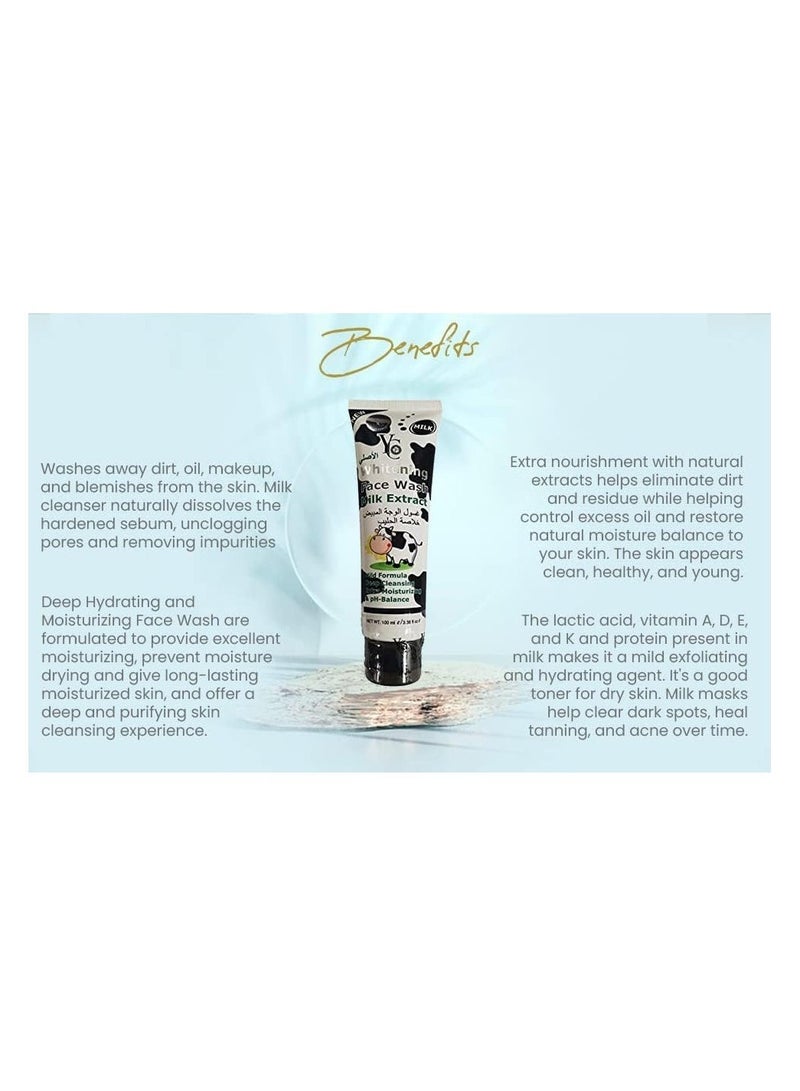 YC Whitening Face Wash With Milk Extract - 100 ml - Image 4