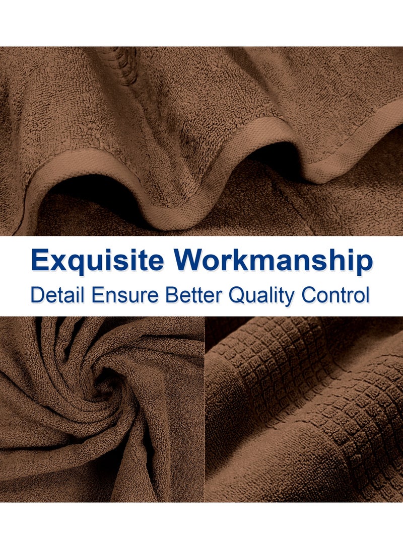 Lavish Touch Mosaic 4 Pack Premium Bath Towels 2 Grey 2 Mocha (70 x 140 cm) 100% Cotton 700 GSM, 2 ply, Highly Absorbent Quick Drying - Image 4