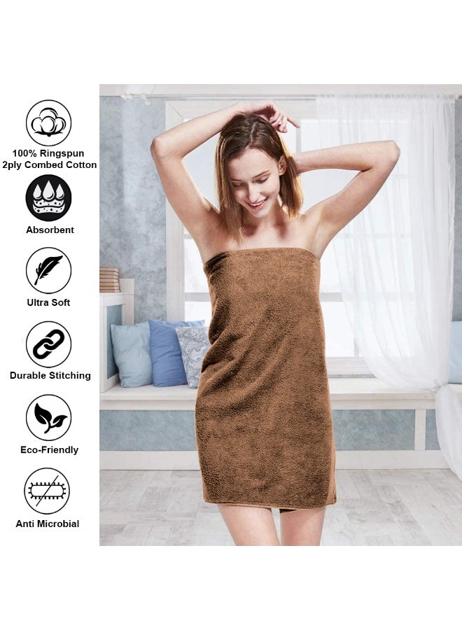 Lavish Touch Mosaic 4 Pack Premium Bath Towels 2 Grey 2 Mocha (70 x 140 cm) 100% Cotton 700 GSM, 2 ply, Highly Absorbent Quick Drying - Image 5