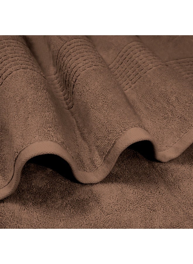 Lavish Touch Mosaic 4 Pack Premium Bath Towels 2 Grey 2 Mocha (70 x 140 cm) 100% Cotton 700 GSM, 2 ply, Highly Absorbent Quick Drying - Image 3