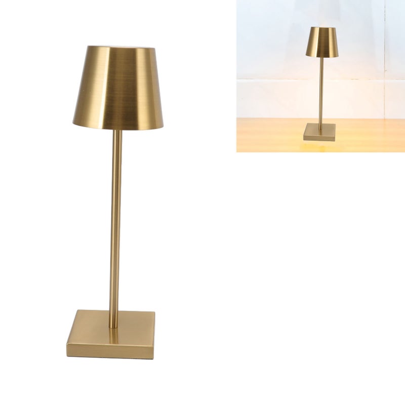 LED Touch Lamp Modern Simple Rechargeable High Brightness Dimmable Touch Switch Cordless Table Lamp for Restaurant Bar Gold - Image 4