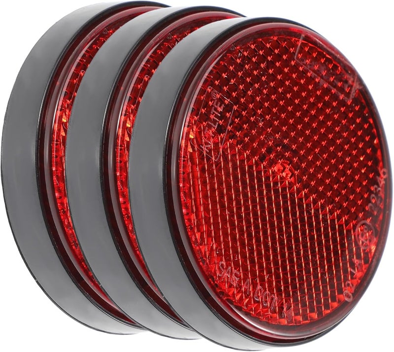 8pcs Round Trailer Reflectors Screw Mount Vehicle Reflective Warning Signs for Motorcycles Trucks Trailers Caravans High Temperature Resistant Safety Accessories - Image 1