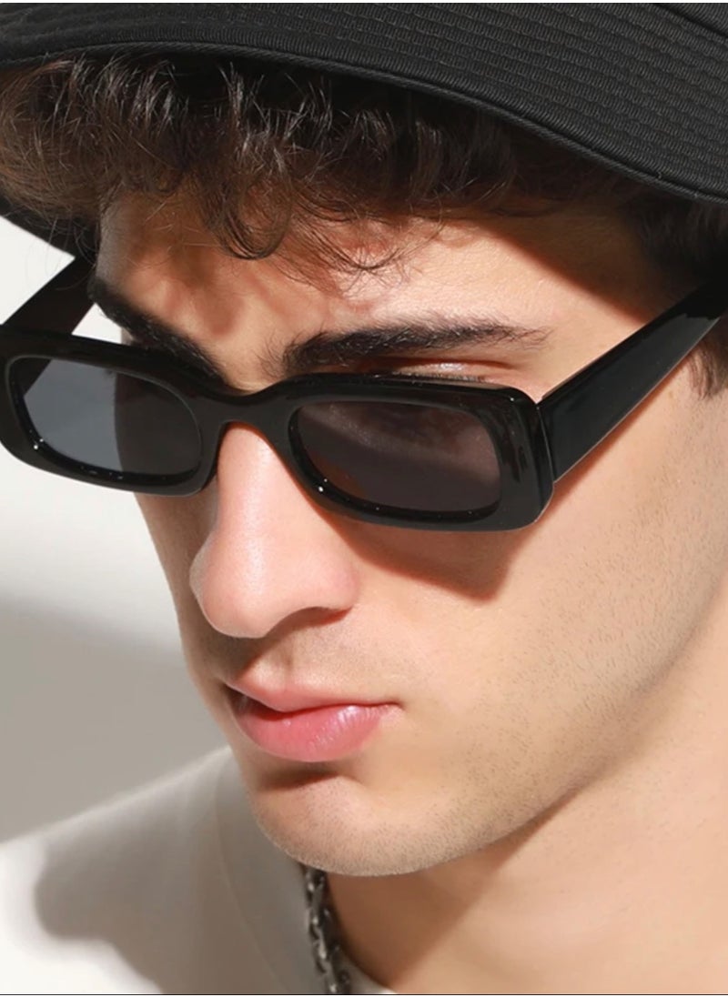 JewelryEveryday - Elegant And Modern Unisex Black Sunglasses - Image 1