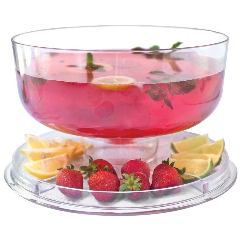 SAKAR Cake Stand with Dome Cover (6 in 1) Multi-Functional Serving Platter and Cake Plate - Use as Cake Holder, Salad Bowl, Platter, Punch Bowl, Desert Platter, Nachos,Cocktail (Acrylic) - Image 4