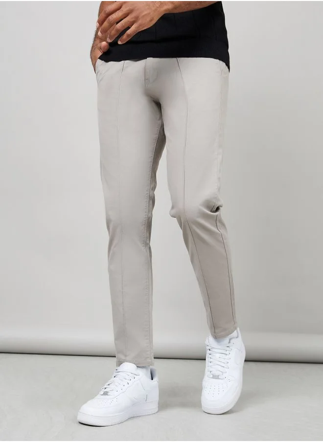 Styli Pintuck Detail Stretch Cotton Skinny Chinos