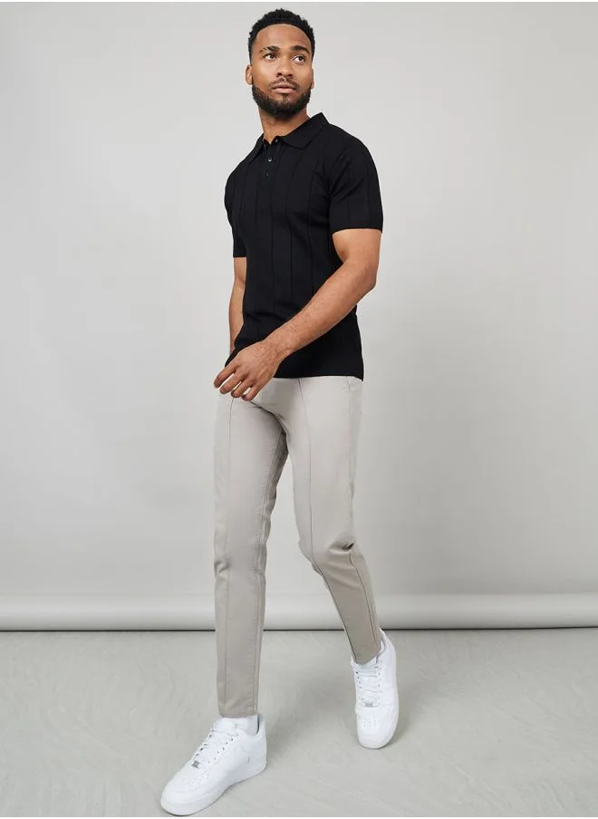 Styli Pintuck Detail Stretch Cotton Skinny Chinos