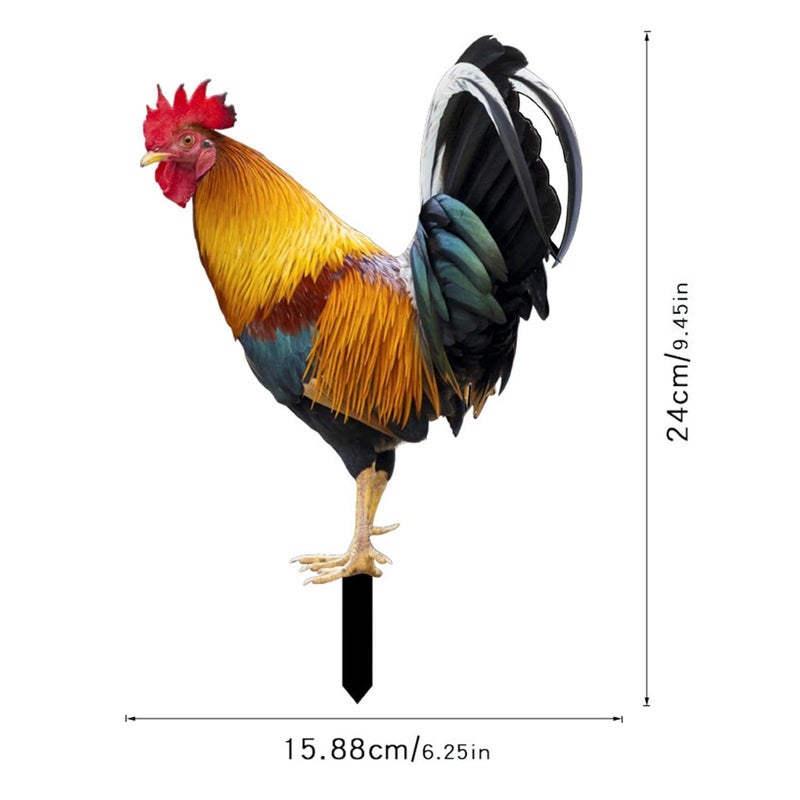 ATORSE Chicken Animal Statue Stakes Acrylic Lifelike for Courtyard Patio Yard Decor Style B - Image 2