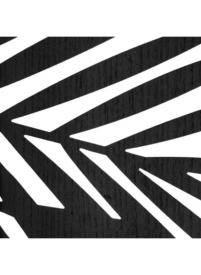 atmosphera Akira Leaf Patterned 3-Panel Wooden Folding Screen Divider Black 170 x 120 x 1.8 cm 156866A