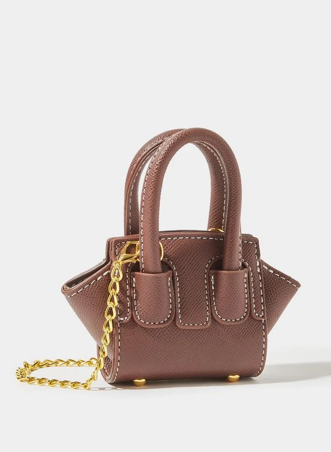 ستايلي Brown Mini Crossbody Bag with Chain Strap