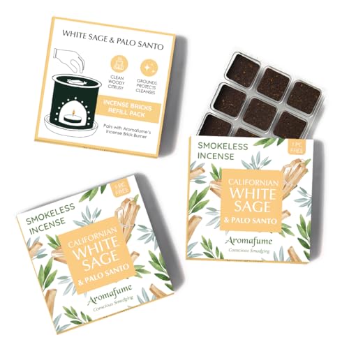 Aromafume White Sage and Palo Santo Incense Bricks by Aromafume | 3x9 Bricks | Sage Incense for Cleansing Negative Energy & Protection | Sage for Smokeless Smudging & Spiritual Cleansing | Refill Pack - Image 1