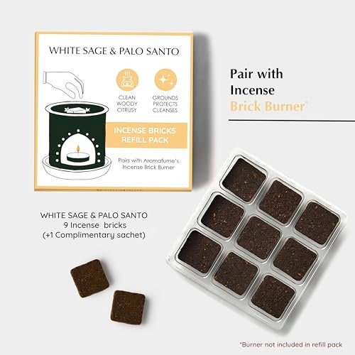 Aromafume White Sage and Palo Santo Incense Bricks by Aromafume | 3x9 Bricks | Sage Incense for Cleansing Negative Energy & Protection | Sage for Smokeless Smudging & Spiritual Cleansing | Refill Pack - Image 2