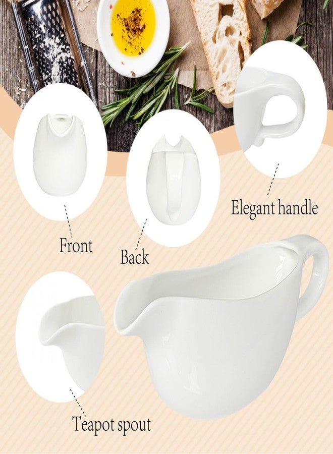 Qlans 20 OZ Gravy Boat - White Meat Sauce Boat With Spoon - Perfect for Gravy, Sauces and Syrups, Salad Dressings, Creamer, Broth, and More Server - Image 4