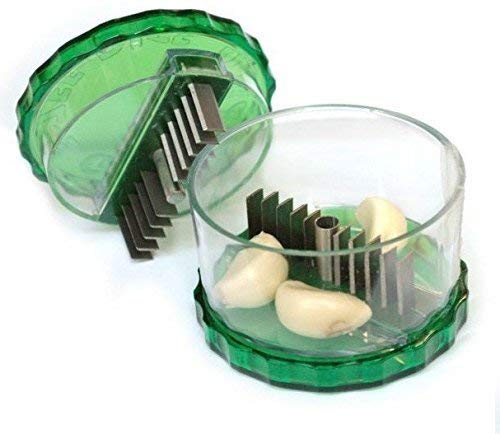 H K J HouseStainless Steel Blades Garlic Pro Dicer Cutter Garlic Presses Peeler Chopper for Chili Ginger Onion and Dry Nuts Magic Vegetable Cutter Grater  - Image 1