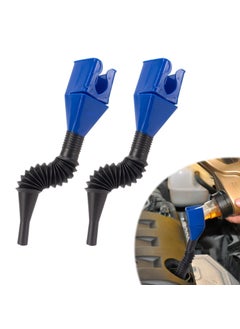 RIMDIXA RIMDIXA Plastic Clasp AntiSpill Fuel Transferring Funnel With RemovableRetractable Hose No Spilling Universal Clipon Funnel For Dispensing Petrol DieselFuel Kerosene PACK OF 2 Multicolor  - Image 1
