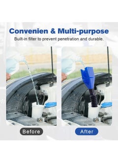 RIMDIXA RIMDIXA Plastic Clasp AntiSpill Fuel Transferring Funnel With RemovableRetractable Hose No Spilling Universal Clipon Funnel For Dispensing Petrol DieselFuel Kerosene PACK OF 2 Multicolor  - Image 5